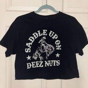 Black Cropped Graphic Tee